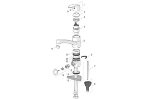 EHM Küchenarm. m. Spülm.ventil HANSAPINTO 4520 Ausld. 213 mm DN15 chr – Bild 4