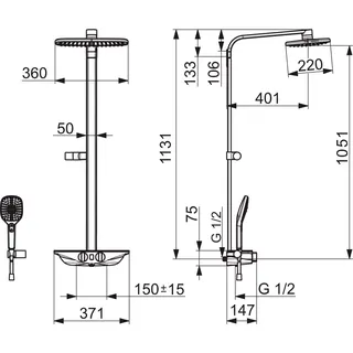 Regenbrause-Duscharmatur HANSAEMOTION Wellfit 5865 3-strahlig 6 V DN15 – Bild 4