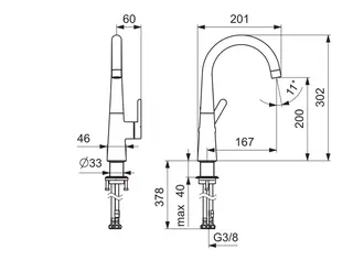 EHM Waschtisch-Batt. HANSADESIGNO Style 5149 Ausld. 167 mm DN15 chr – Bild 3