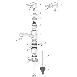 EHM Küchenarm. HANSACARE 4610 Bed.he. lang Ausld. 214 mm DN15 chr – Bild 5