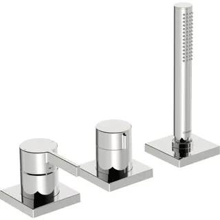 EHM FM-Set f. Wafü/Br. HANSALOFT 5779 Ros. eckig 1-strahlig 75x75mm chr