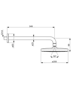 Kopfbrause HANSABASICJET 4436 1-strahlig Ausld. 348 mm DN 15 chr – Bild 2