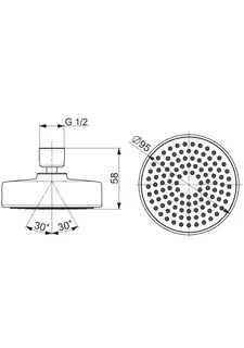 Kopfbrause HANSABASICJET 4464 1-strahlig d 95mm DN15 chr – Bild 2