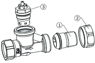 Resideo Thermostatventilkörper LX Messing vernickelt, Durchgang, 1/2'' – Bild 5