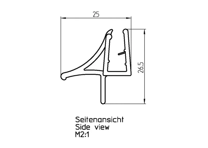 DS Wasserabweisprofil geb. links 000: Pressblank