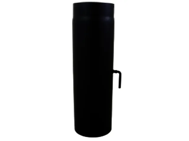 Bertrams Camino Rohr 500 mm lang d:150 2 mm seno schwarz mit Drosselklappe