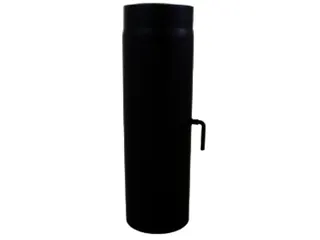 Bertrams Camino Rohr 500 mm lang d:150 2 mm seno schwarz mit Drosselklappe