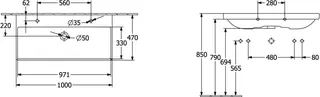 Villeroy & Boch Schrankwaschtisch Avento 1000x470mm re-eckig 2HL. m. ÜL. Stone White cplus – Bild 4