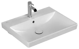 Villeroy & Boch Waschbecken Avento 600x470mm Rechteck 1HL. m. Überlauf Stone White CeramicPlus
