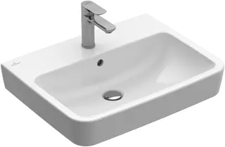 Villeroy & Boch Waschbecken O.novo 550x460mm Eckig 1HL. m. ÜL. geschliffen Weiß Alpin cplus