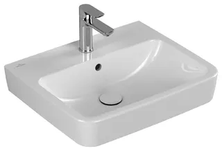Villeroy & Boch Waschbecken O.novo 550x460mm Eckig 1HL. m. ÜL. geschliffen Weiß Alpin cplus – Bild 2