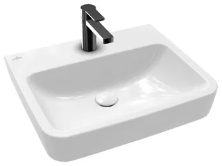 Villeroy & Boch Waschbecken O.novo 550x460mm Eckig 1HL. o. ÜL. geschliffen Weiß Alpin cplus