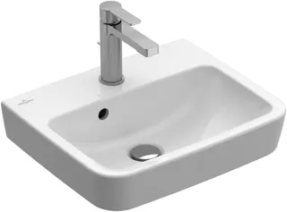 VB Handwaschbecken O.novo 450x370mm Eckig m. Überlauf Weiß Alpin CeramicPlus