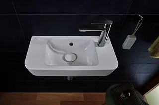 Villeroy & Boch HWB Compact O.novo 500x250mm Eckig 1HL. rechts m. ÜL. Weiß Alpin cplus – Bild 4