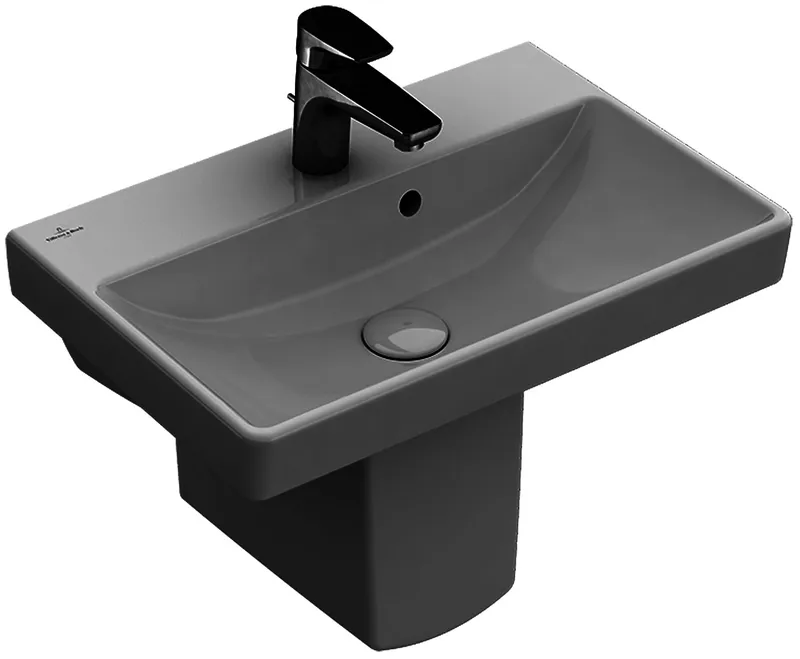 Villeroy & Boch Waschbecken Compact Avento 550x370mm re-eckig 1HL. m. ÜL. Stone White cplus