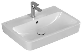 Villeroy & Boch Waschbecken O.novo 650x460mm Eckig 1HL. m. ÜL. geschliffen Weiß Alpin cplus – Bild 2