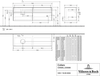 Villeroy & Boch WaschbeckenUS Collaro C050 1600x548x 500mm 4 Ausz. Waschbecken links White Matt – Bild 4