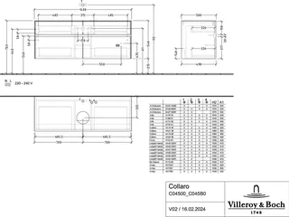 Villeroy & Boch WTUS Collaro C045 1400x548x500mm 4 Ausz. Waschtisch m.tig Arizona Oak – Bild 4