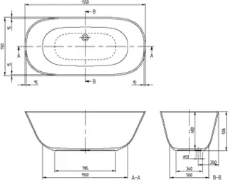 Villeroy & Boch Badewanne Theano 1550x750x506mm Solo Freistehend Stone White – Bild 5
