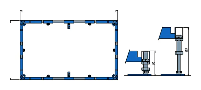 Villeroy & Boch ViFrame Rahmen kl. DWn (bis 1000mm) Keram od. Acryl 2 Füße 400x820x100mm