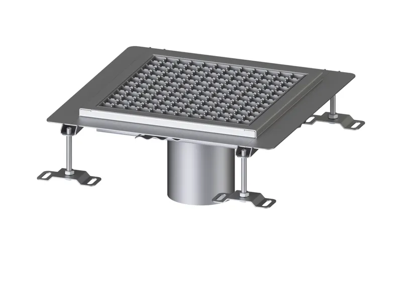 KESSEL-Bodenwanne Ferrofix Klebeflansch H: 15 mm, 350 x 350 mm