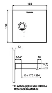 SCHELL UP-Waschtisch-Arm. LINUS W-E-V, IR Kaltw., UP-Netzteil, 170 Ausl., chr – Bild 2