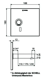 SCHELL UP-Waschtisch-Arm. LINUS W-E-V, IR Kaltw., UP-Netzteil, 230 Ausl., chr – Bild 3
