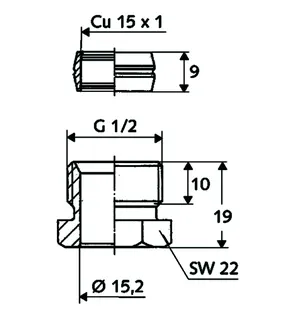 SCHELL Klemmringverschraubung 1/2"x15, mattnickel – Bild 2