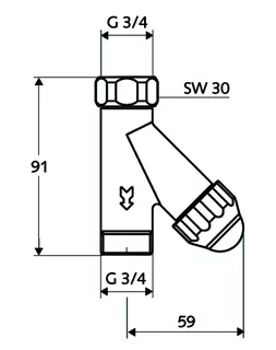 SCHELL Filter-Armatur für Geräteventile, G 3/4, chrom – Bild 3