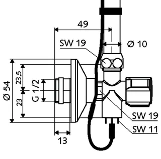SCHELL Eckventil COMFORT PT Temperaturfühler PT 1000, 1/2", chrom – Bild 3