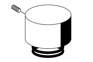 SCHELL Betätigungshaube, Druckfeder für WC-Druckspüler SCHELLOMAT BASIC, chr – Bild 2