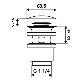 SCHELL Waschtisch-Ablaufgarnitur PUSH OPEN verschließbar, G 11/4", chrom – Bild 3