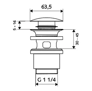SCHELL Waschtisch-Ablaufgarnitur PUSH OPEN verschließbar, G 11/4", chrom – Bild 4