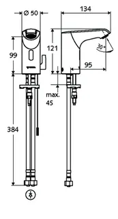 SCHELL Waschtisch-Arm. XERIS E HD-M, Elektron. Mischwasser, ohne Stromv., small, chrom – Bild 4