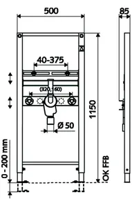 SCHELL Waschtisch-Modul MONTUS barrierefrei, UP-Siphon, d=40 – Bild 2