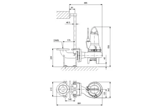 GRUNDFOS Schmutzwasserpumpe Einkanalrad SL1.50.65.09.2.50B 10m Kabel – Bild 2