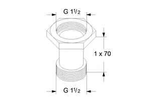 GRUNDFOS Zubehör für Umwälzpumpen Ausgleichsstücksatz A4G1_1/2xG1_1/2 1x70 – Bild 2