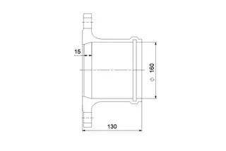 GRUNDFOS Zubehör für Hebeanlagen Flanschmuffe DN150 PN10 für KG-Rohr – Bild 2