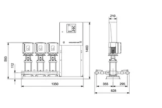 GRUNDFOS Druckerhöhungsanlage Hydro MPC-E 3CRIE5-9GH 16bar 3x400V2,2kW – Bild 2