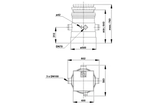 GRUNDFOS Schmutzwasserhebeanlage Liftaway B 40-1 für AP 12, ohne Pumpe – Bild 2