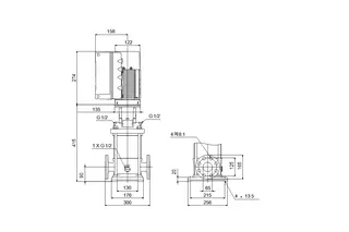 GRUNDFOS Vertikale Kreiselpumpe CRE15-02 A-F-A-E-HQQE 3x400V 3kW – Bild 2