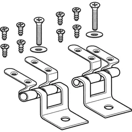 Geberit Set Scharniere für WC-Sitz Befestigung von vorne, Edelstahl
