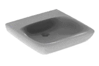 Geberit Renova Comfort Waschtisch barrierefrei 55x55cm, ohne Hahnloch, ohne Überlauf, weiß