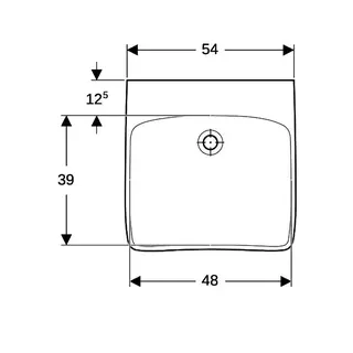 Geberit Renova Comfort Waschtisch barrierefrei 55x55cm, ohne Hahnloch, ohne Überlauf, weiß – Bild 5