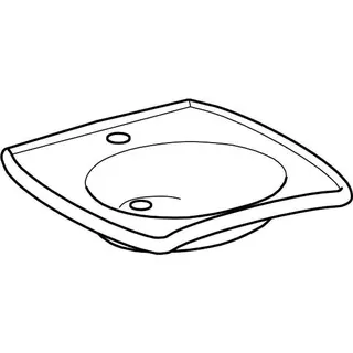 Geberit Vitalis Waschtisch, barrierefrei, 55x55cm mit Hahnloch, ohne Überlauf, weiß – Bild 3