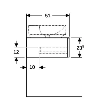 Geberit VariForm US für AS-Waschtisch, m. 2 Schubl. 120x23,5x51cm, lava lackiert matt – Bild 4