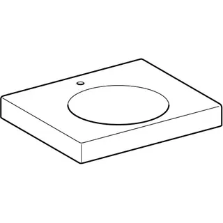Geberit Preciosa II Waschtisch mit Ablagefläche 60x50cm, mit Hahnloch, ohne Überlauf, weiß – Bild 3