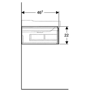 Geberit Xeno2 Unterschrank f. Waschtisch, 1 Schubl. 88x22x46,2cm, greige – Bild 5