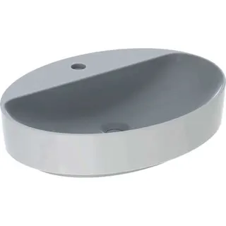 Geberit VariForm Aufsatzwaschtisch, oval mit Hahnlochbank, 60x45cm, ohne Überlauf, weiß – Bild 2