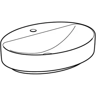 Geberit VariForm Aufsatzwaschtisch, oval mit Hahnlochbank, 60x45cm, ohne Überlauf, weiß – Bild 3